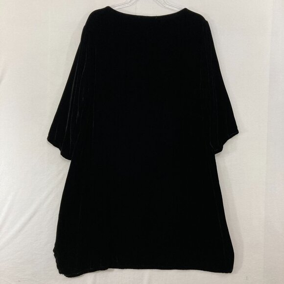 Cut Loose Tunic Large Black Velvet Silk Blend Soft Oversized Comfy Minimalist - Picture 8 of 9